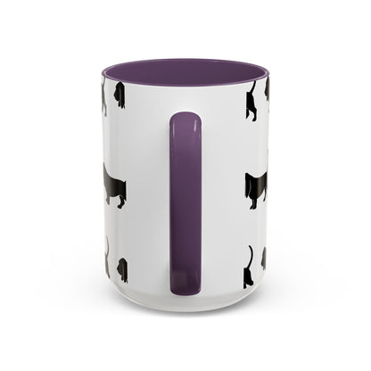 Basset Hound Silhouette 2-Tone Coffee Mug