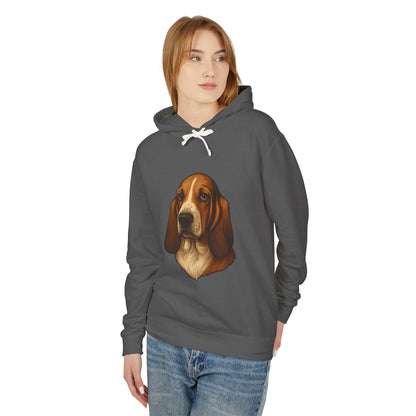 Basset Hound Head Unisex Lightweight Hoodie
