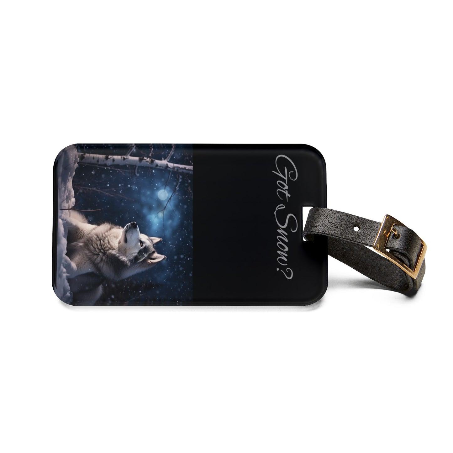 Got Snow? Leather Strap Luggage Tag