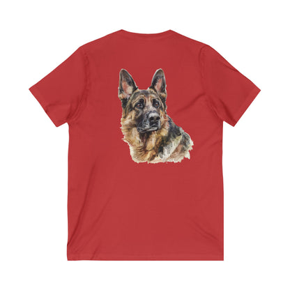 German Shepherd Head Unisex Short Sleeve V-Neck Tee