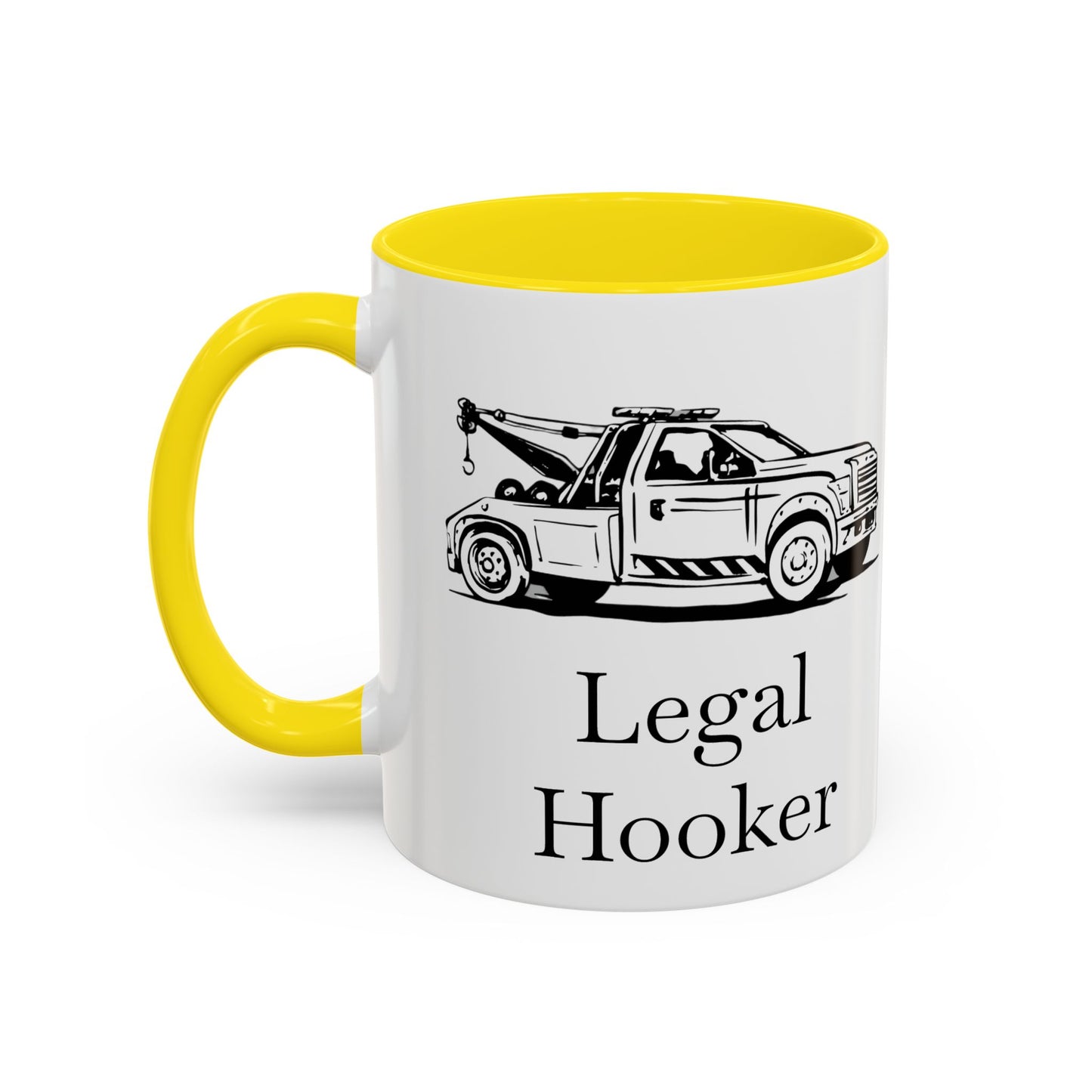 Legal H**ker Wheel Lift Tow Truck 2-Tone Coffee Mug