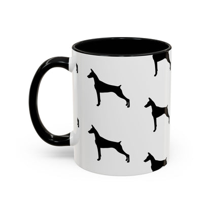 Doberman Silhouette 2-Tone Coffee Mug