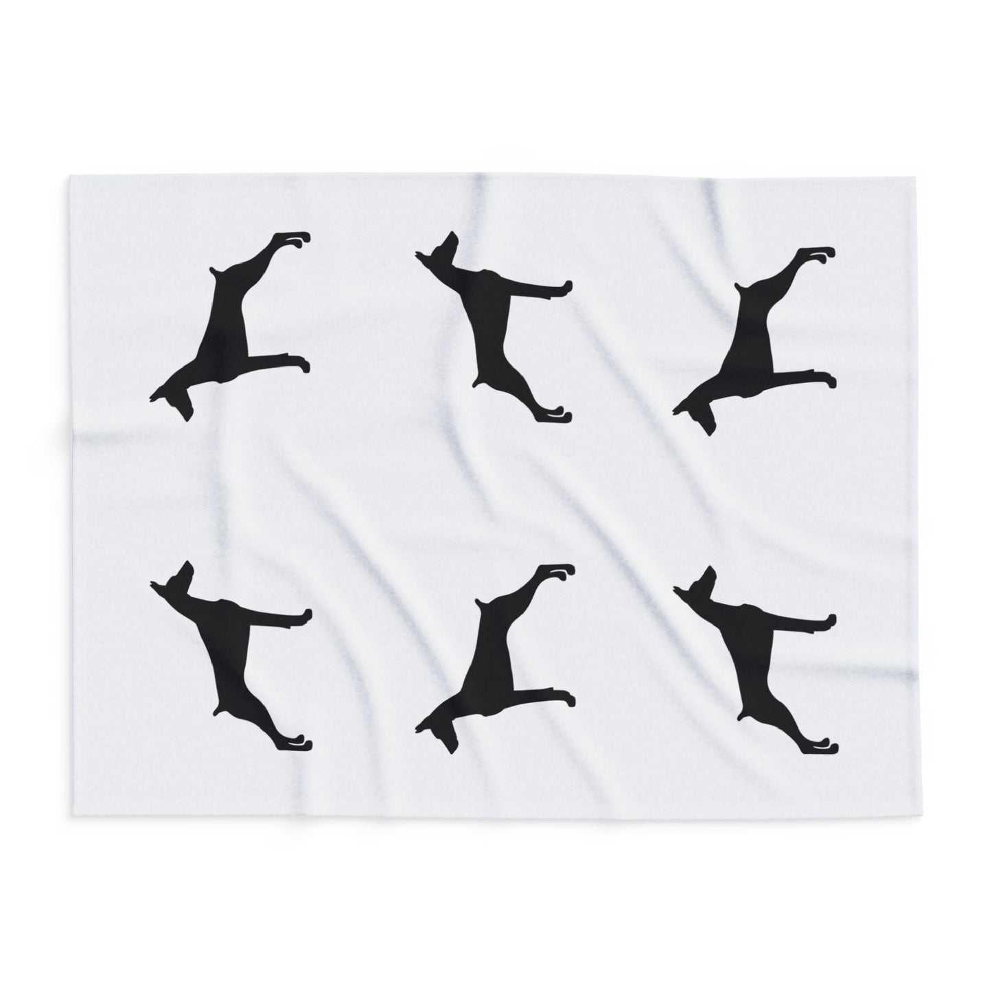 Doberman Silhouette Arctic Fleece Blanket