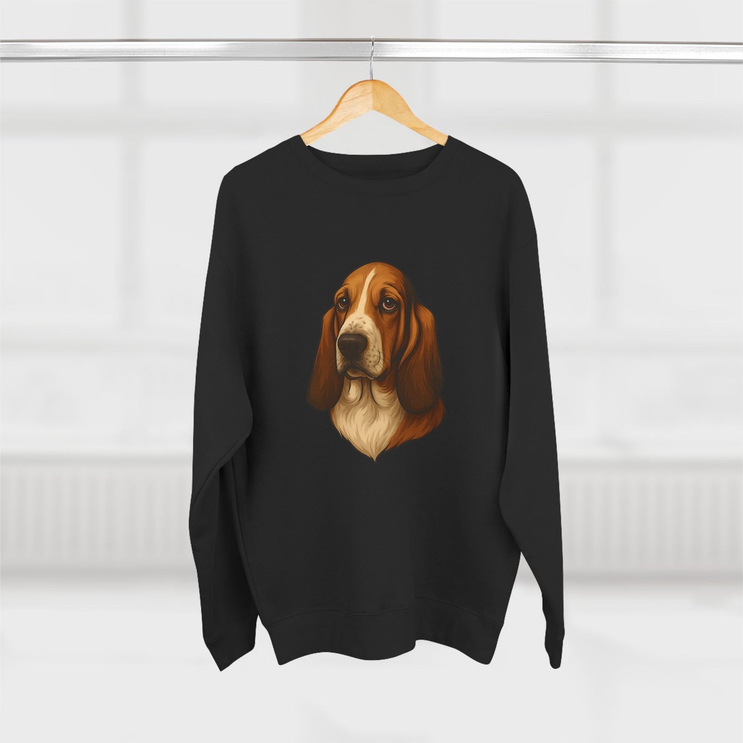Basset Hound Head Unisex Crewneck Sweatshirt