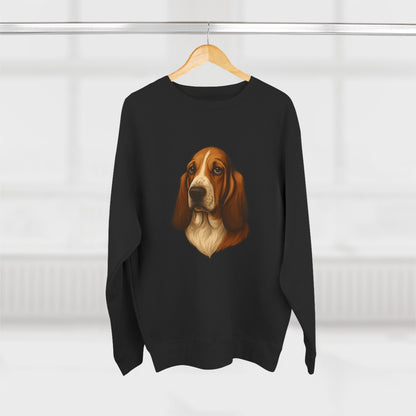 Basset Hound Head Unisex Crewneck Sweatshirt