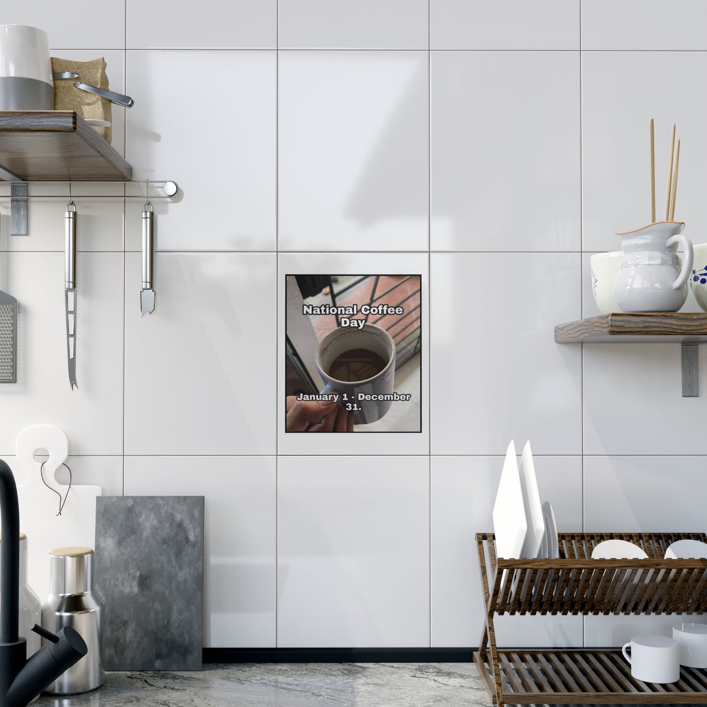 National Coffee Day Ceramic Photo Tile