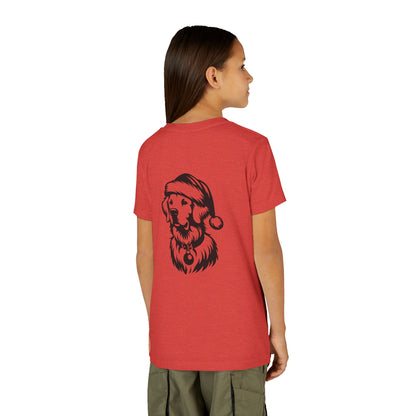 Santa Paws Golden Youth Unisex Short Sleeve Crewneck Tee
