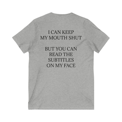 Subtitles Unisex Short Sleeve V-Neck Tee