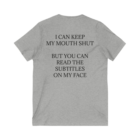 Subtitles Unisex Short Sleeve V-Neck Tee