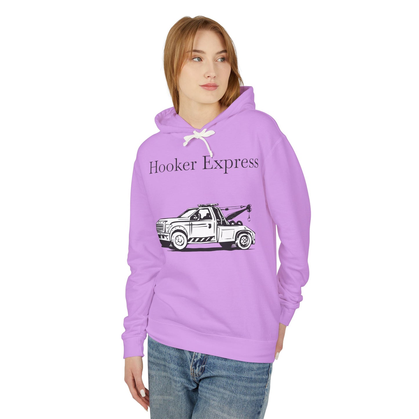 H**ker Express Wheel Lift Tow Truck Unisex Lightweight Hoodie