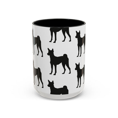 Basenji Silhouette 2-Tone Coffee Mug
