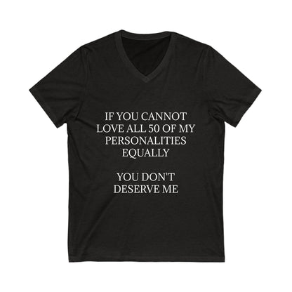 50 Personalities Unisex Short Sleeve V-Neck Tee