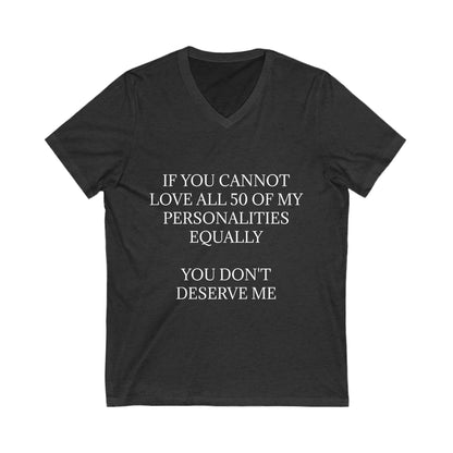 50 Personalities Unisex Short Sleeve V-Neck Tee