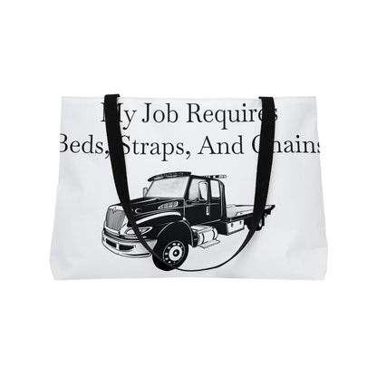 Beds, Straps, And Chains Weekender Tote Bag