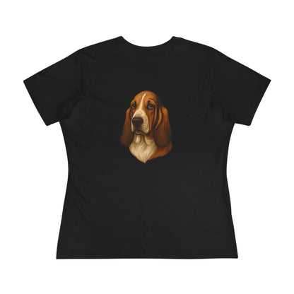 Basset Hound Head Women's Short Sleeve Crewneck Tee
