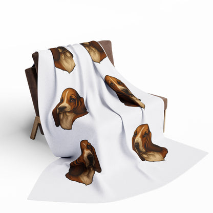 Basset Hound Head Arctic Fleece Blanket