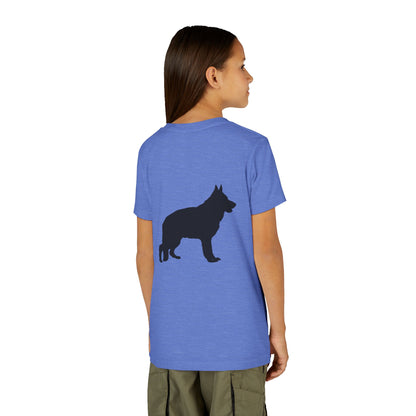 German Shepherd Silhouette Youth Unisex Short Sleeve Crewneck Tee