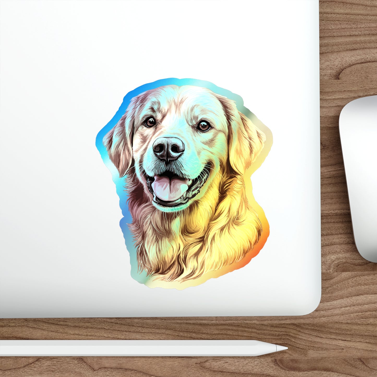 Golden Head Holographic Sticker