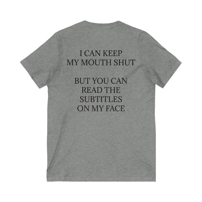 Subtitles Unisex Short Sleeve V-Neck Tee