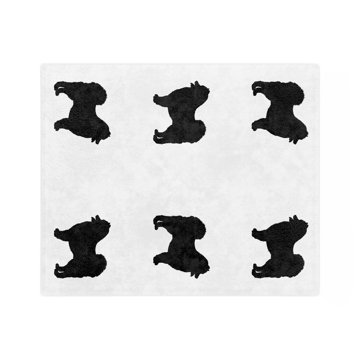 Samoyed Silhouette Velveteen Microfiber Blanket