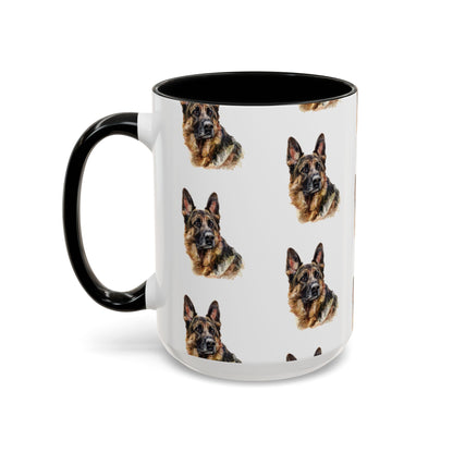 German Shepherd Head 2-Tone Coffee Mug
