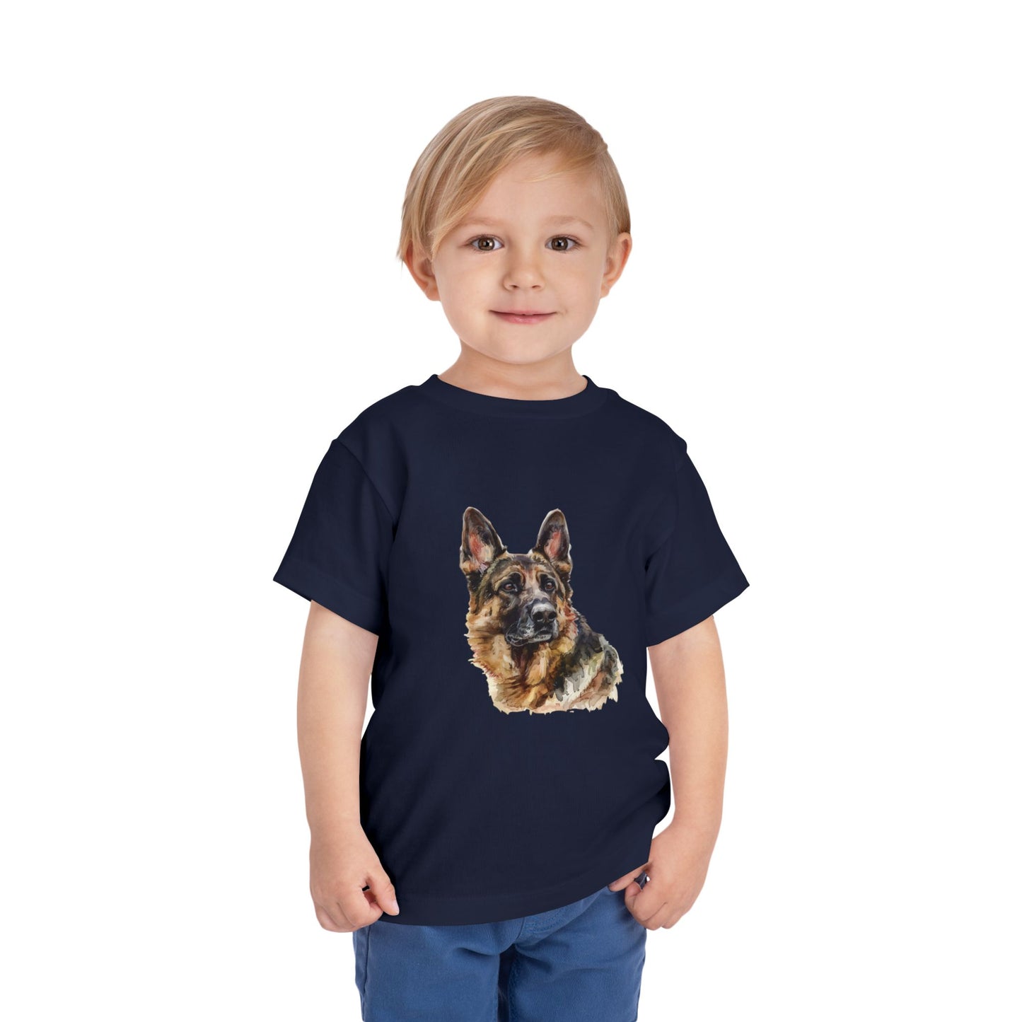 German Shepherd Head Toddler Unisex Short Sleeve Crewneck Tee