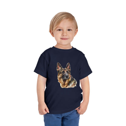German Shepherd Head Toddler Unisex Short Sleeve Crewneck Tee