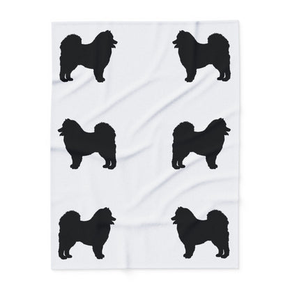 Samoyed Silhouette Arctic Fleece Blanket