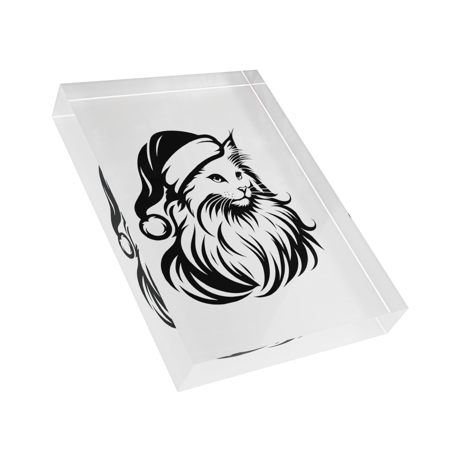 Santa Paws Cat Acrylic Photo Block