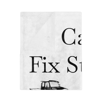 I Can't Fix Stupid Flatbed Tow Truck Velveteen Microfiber Blanket