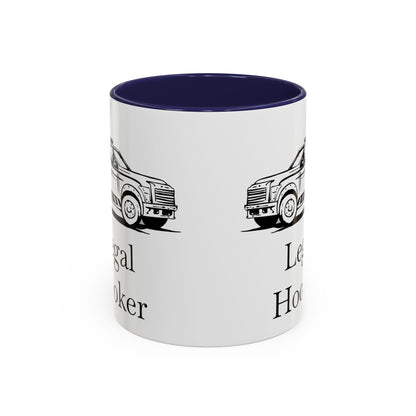 Legal H**ker Wheel Lift Tow Truck 2-Tone Coffee Mug