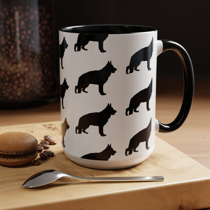 German Shepherd Silhouette 2-Tone Coffee Mug