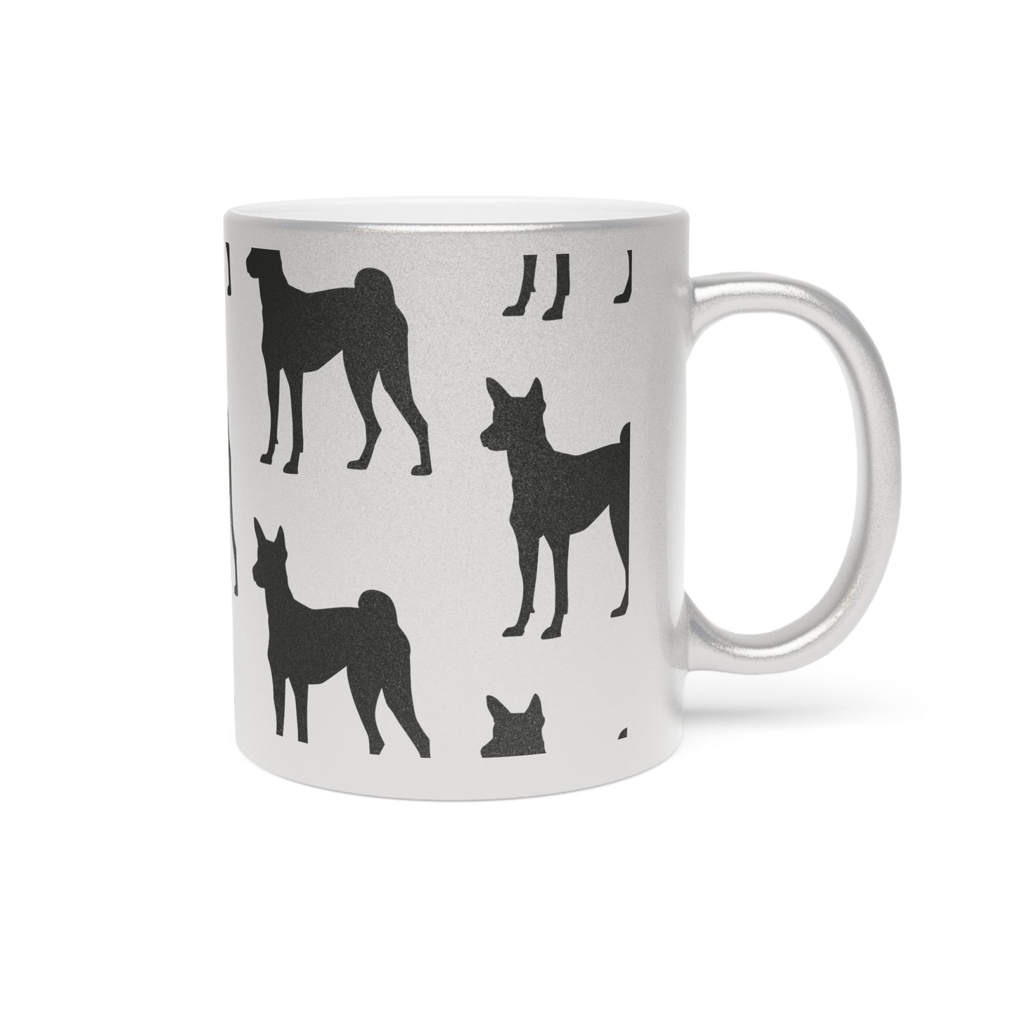 Basenji  Silhouette Metallic Coffee Mug