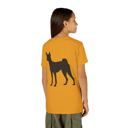 Basenji Silhouette Youth Unisex Short Sleeve Crewneck Tee