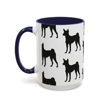 Basenji Silhouette 2-Tone Coffee Mug