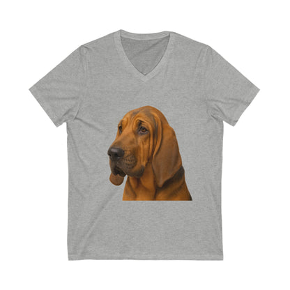 Bloodhound Head Unisex Short Sleeve V-Neck Tee