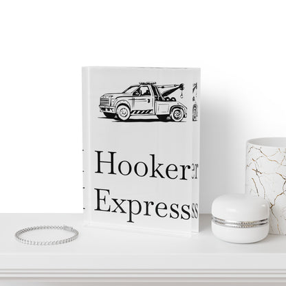 H**ker Express Wheel Lift Tow Truck Acrylic Photo Block