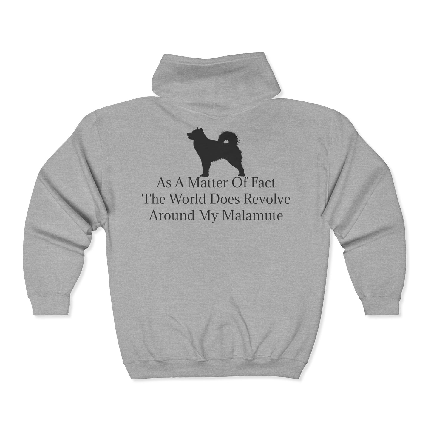 Matter Of Fact Malamute Unisex Full Zip Hoodie