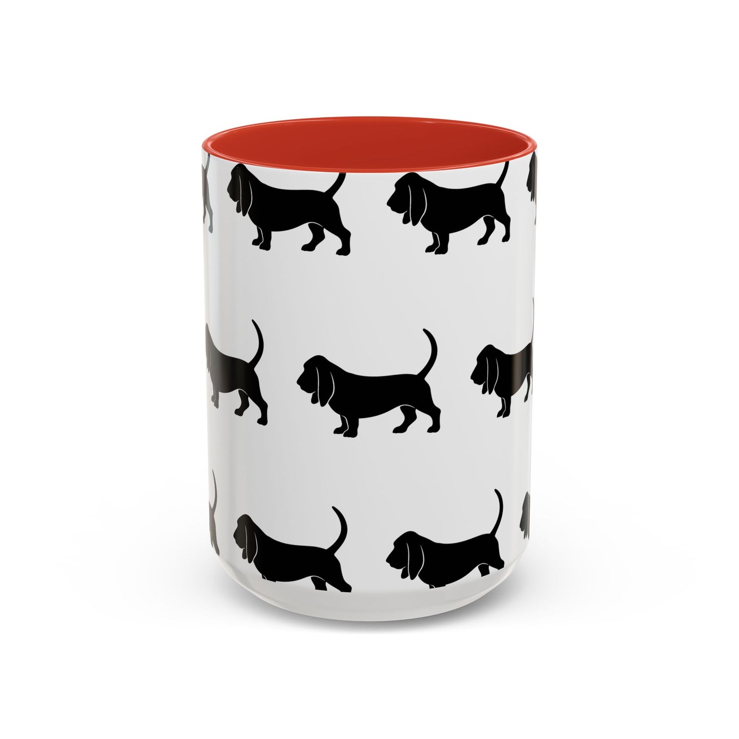 Basset Hound Silhouette 2-Tone Coffee Mug