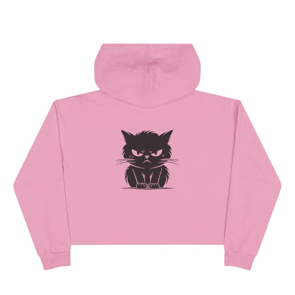 Angry Cat Women's Crop Hoodie