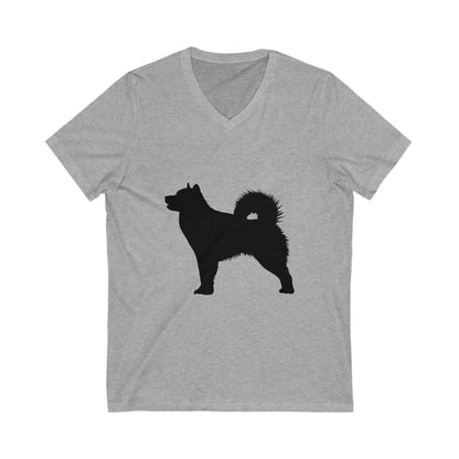 Malamute Silhouette Unisex Short Sleeve V-Neck Tee