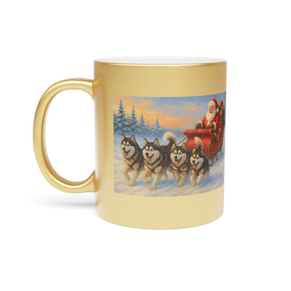 Dashing Through The Snow Metallic Coffee Mug