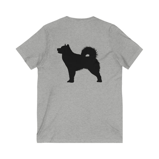 Malamute Silhouette Unisex Short Sleeve V-Neck Tee