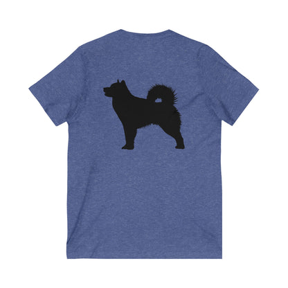 Malamute Silhouette Unisex Short Sleeve V-Neck Tee