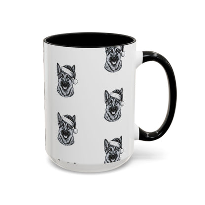 Santa Paws German Shepherd 2-Tone Coffee Mug