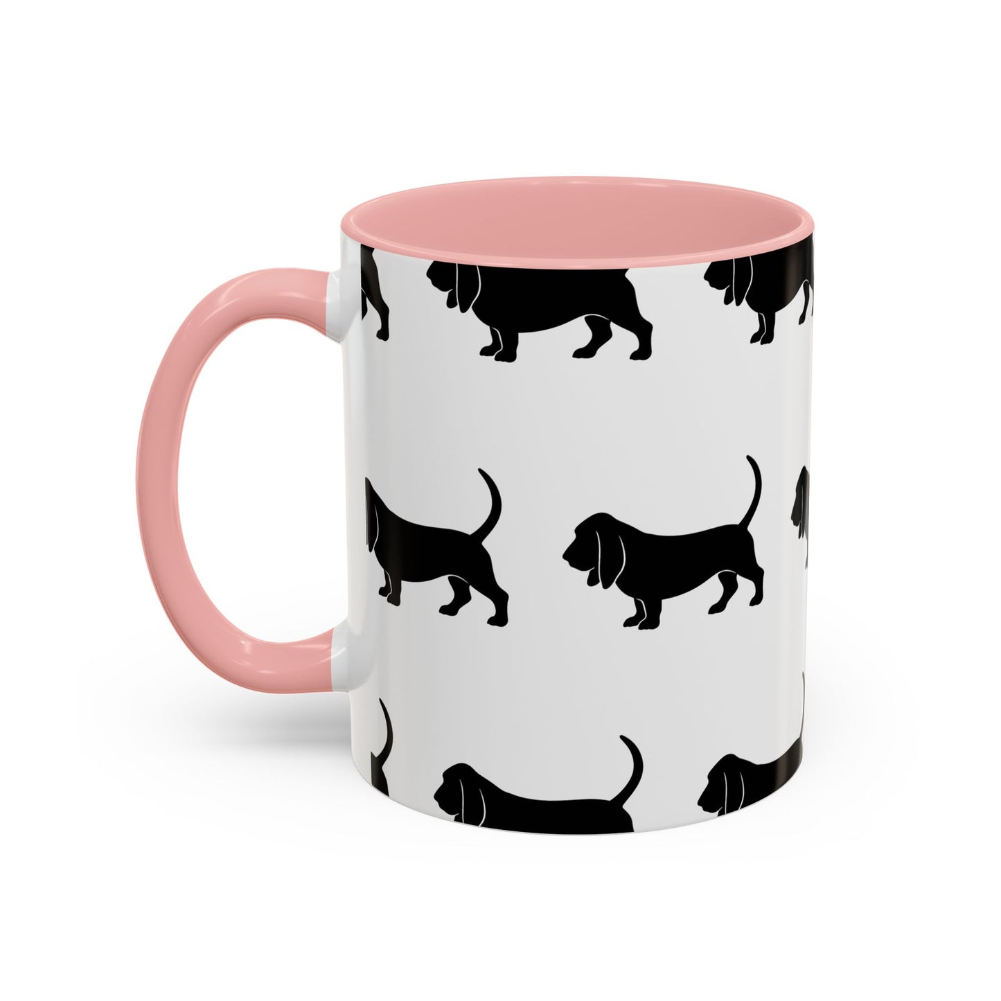 Basset Hound Silhouette 2-Tone Coffee Mug