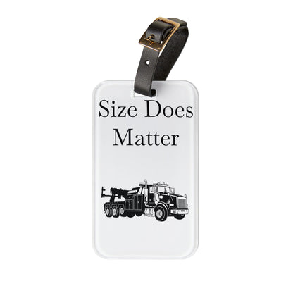 Size Does Matter Leather Strap Luggage Tag