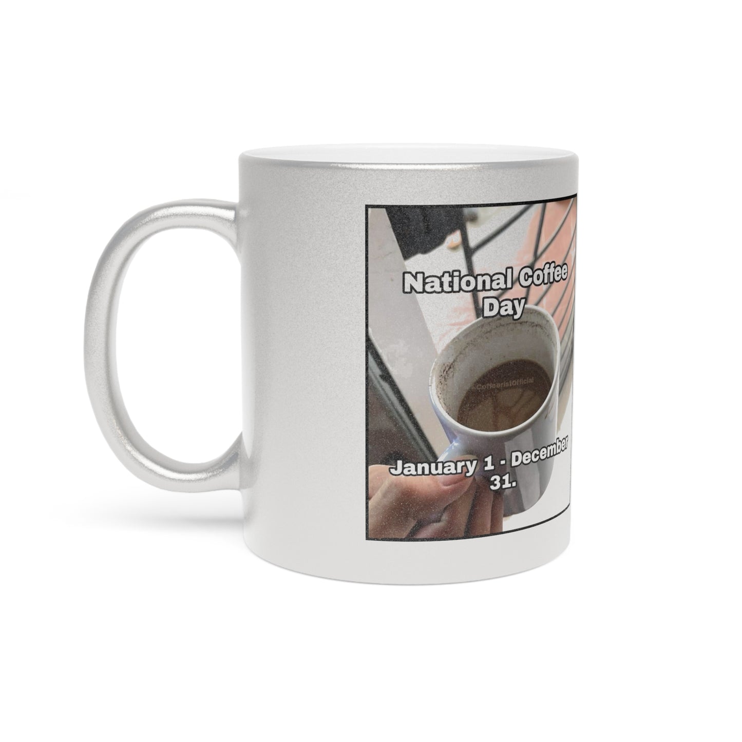 National Coffee Day Metallic Coffee Mug
