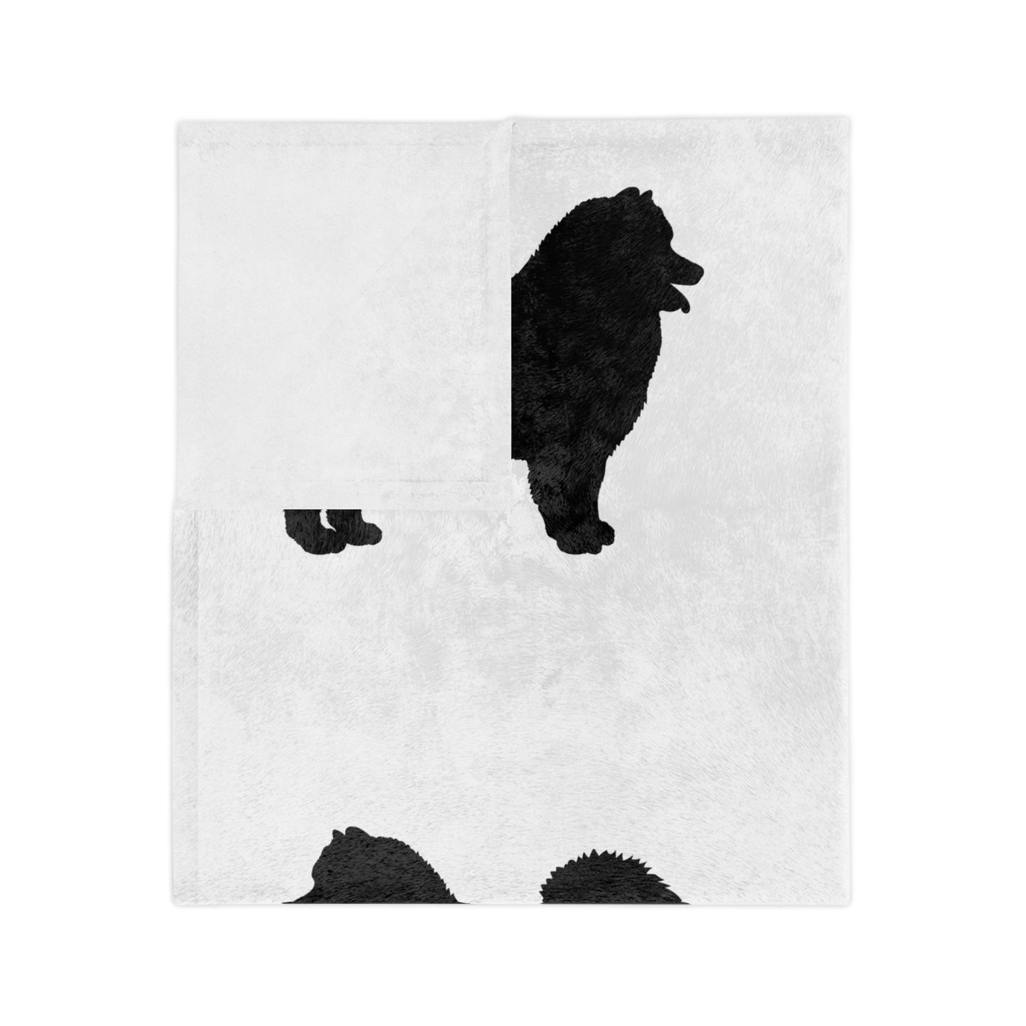 Samoyed Silhouette Velveteen Microfiber Blanket