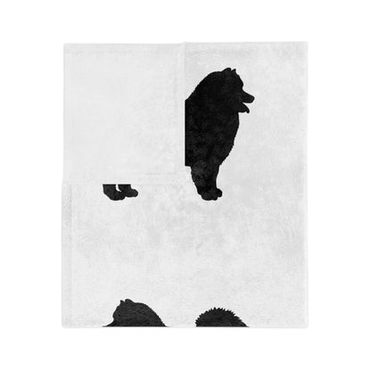 Samoyed Silhouette Velveteen Microfiber Blanket